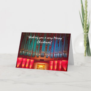 Brightly color organ Christmas card