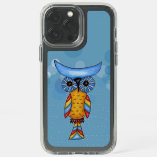 Brightly Colored Abstract Owl Blue Eyes on Circles Speck iPhone 13 Pro Max Case
