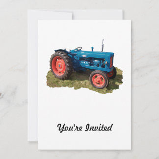 Brightly Colored Antique Vintage Tractor & Field Invitation