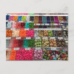 Brightly Colored Beads Colorful Crafts Postcard