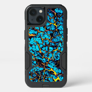 Brightly Colored Blue and Yellow Abstract Pattern iPhone 13 Case