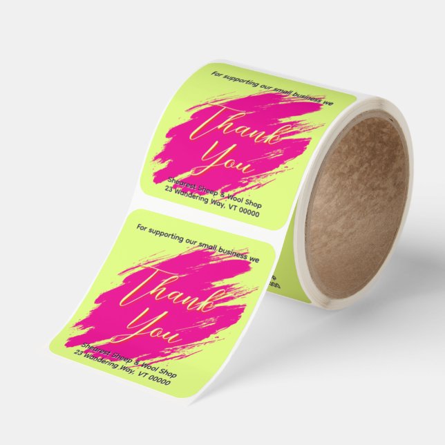 Brightly Colored Business Thank You Sticker Roll (Roll)
