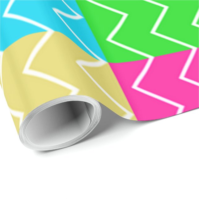 Brightly colored chevron patterns wrapping paper (Roll Corner)