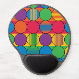 Brightly Colored Circles and Stripes Gel Mouse Pad