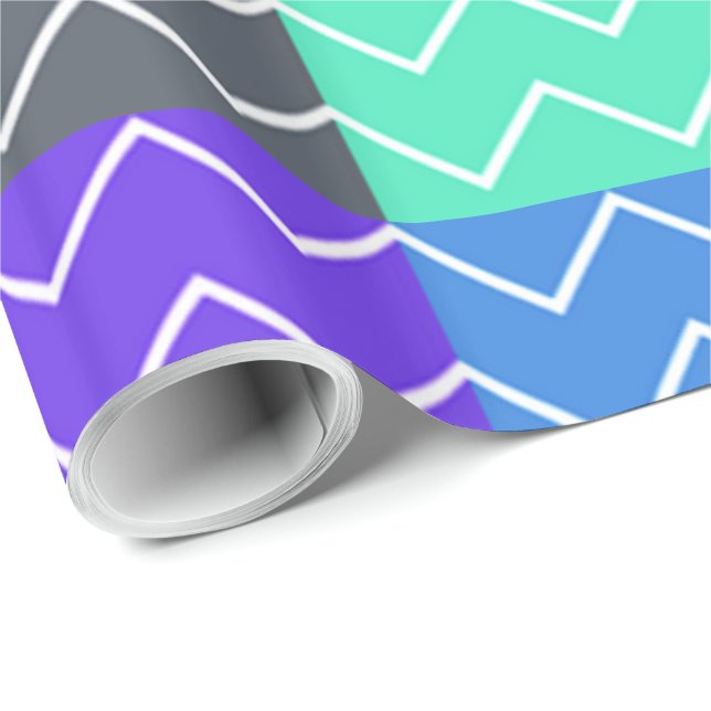 Brightly colored cool chevron pattern wrapping paper (Roll Corner)