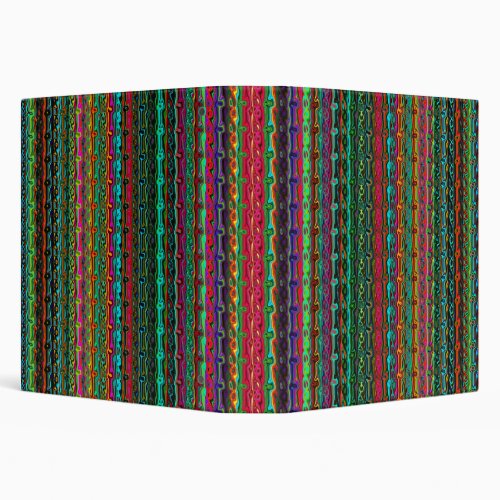 Brightly Colored Crazy Colorful Abstract Pattern 3 Ring Binder