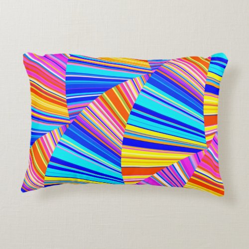 Brightly Colored Crazy Colorful Abstract Pattern Accent Pillow
