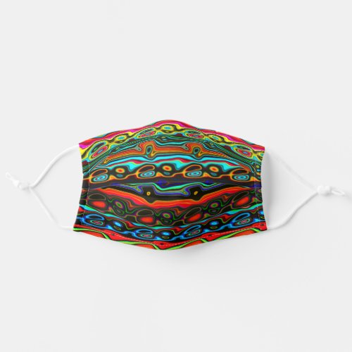 Brightly Colored Crazy Colorful Abstract Pattern  Adult Cloth Face Mask