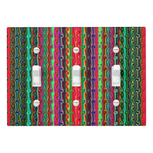 Brightly Colored Crazy Colorful Abstract Pattern B Light Switch Cover