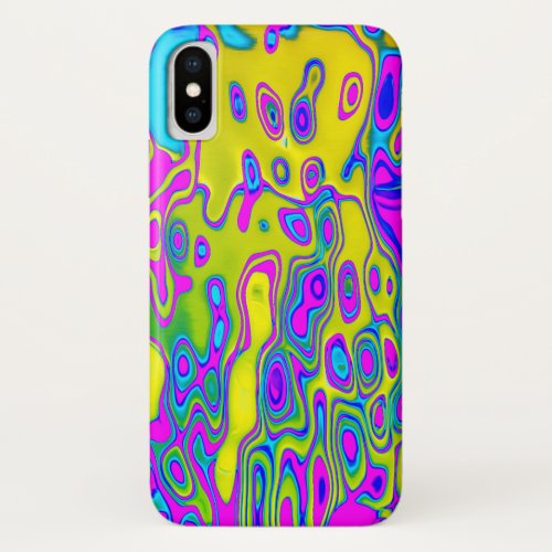 Brightly Colored Crazy Colorful Abstract Pattern iPhone XS Case