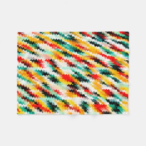 Brightly Colored Crazy Colorful Abstract Pattern Fleece Blanket