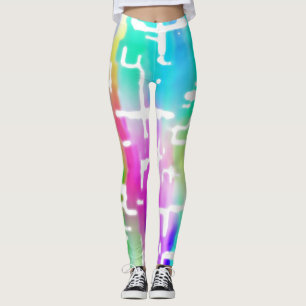 Brightly Colored Crazy Colorful Abstract Pattern Leggings