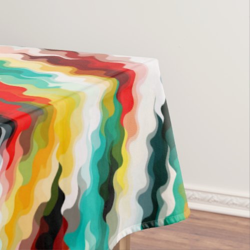 Brightly Colored Crazy Colorful Abstract Pattern Tablecloth