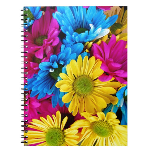 Brightly Colored Daisies Notebook (Front)