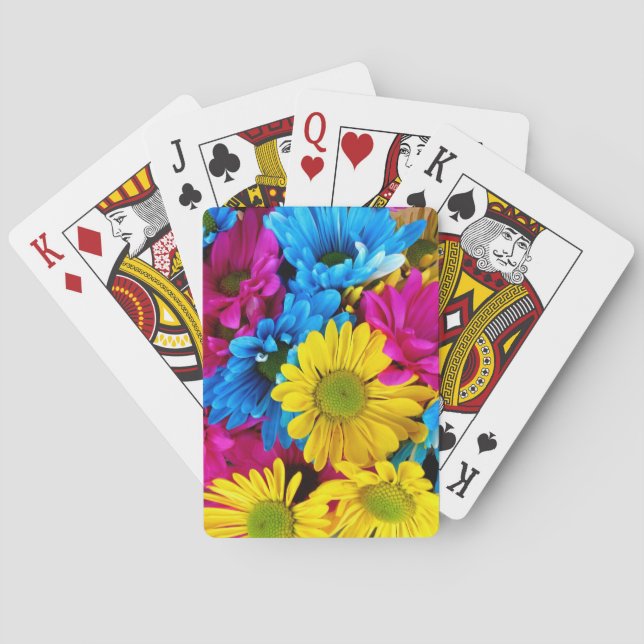 Brightly Colored Daisies Poker Cards (Back)