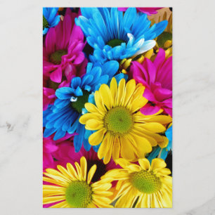 Brightly Colored Daisies Stationery