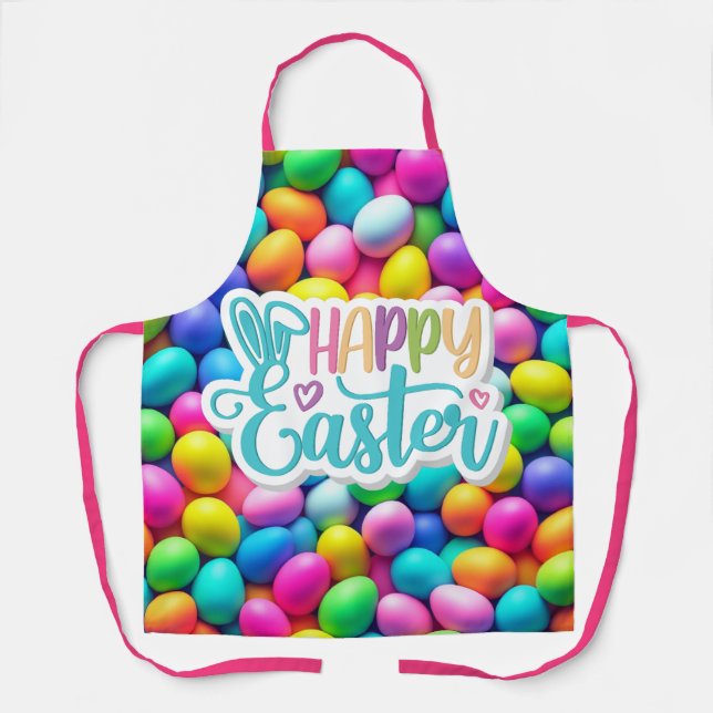Brightly colored Easter Egg/Spring  Apron (Front)