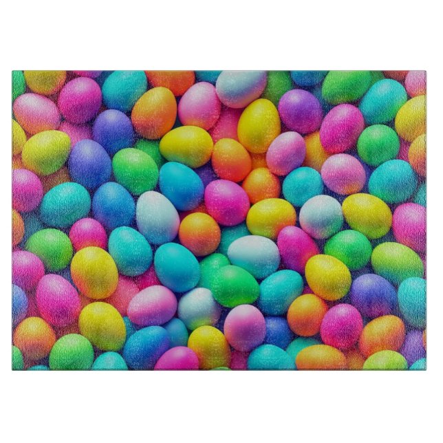 Brightly colored Easter Egg/Spring  Cutting Board (Front)