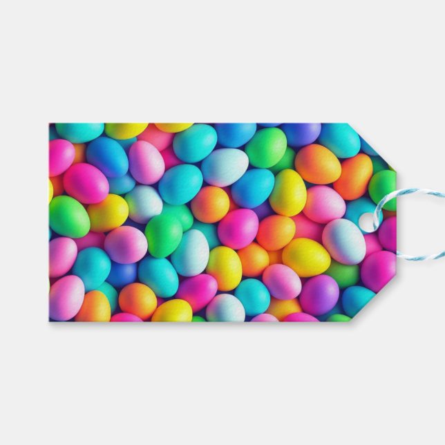 Brightly colored Easter Egg/Spring  Gift Tags (Front (Horizontal))