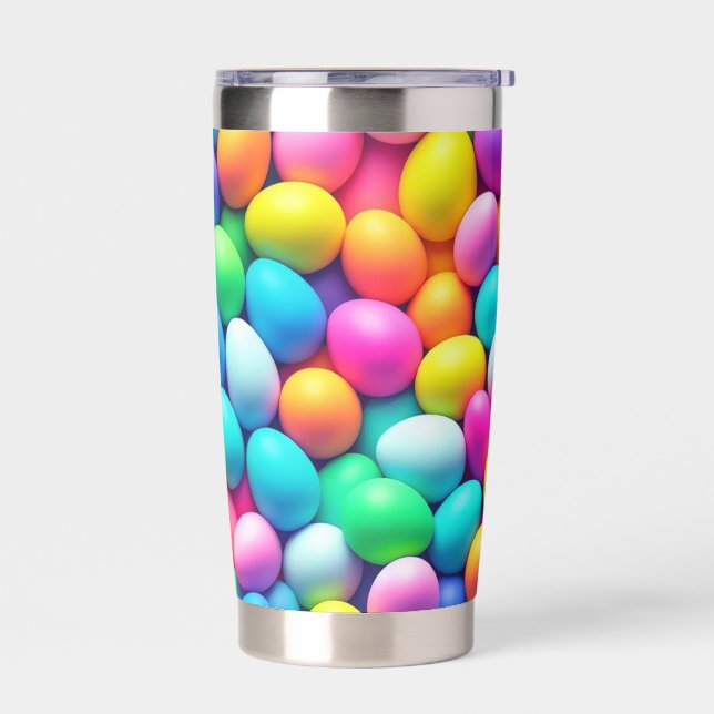 Brightly colored Easter Egg/Spring  Insulated Tumbler (Left)
