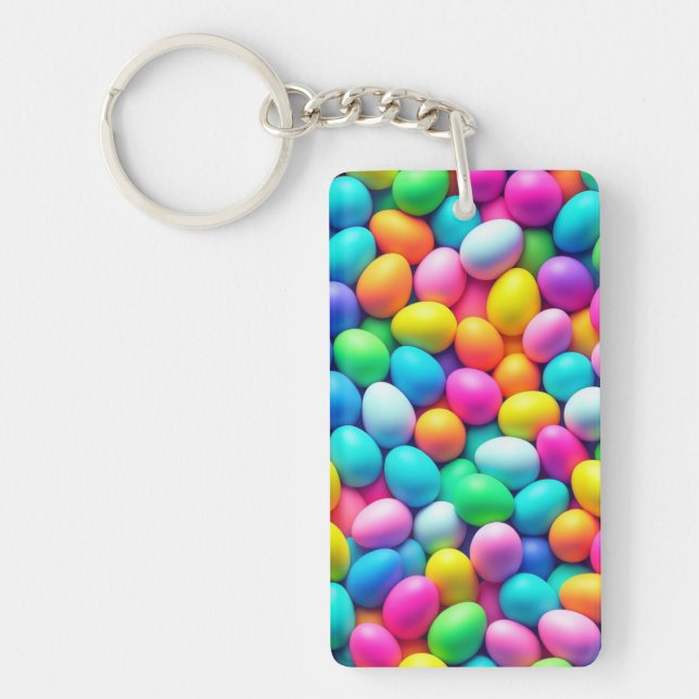 Brightly colored Easter Egg/Spring  Keychain (Front)