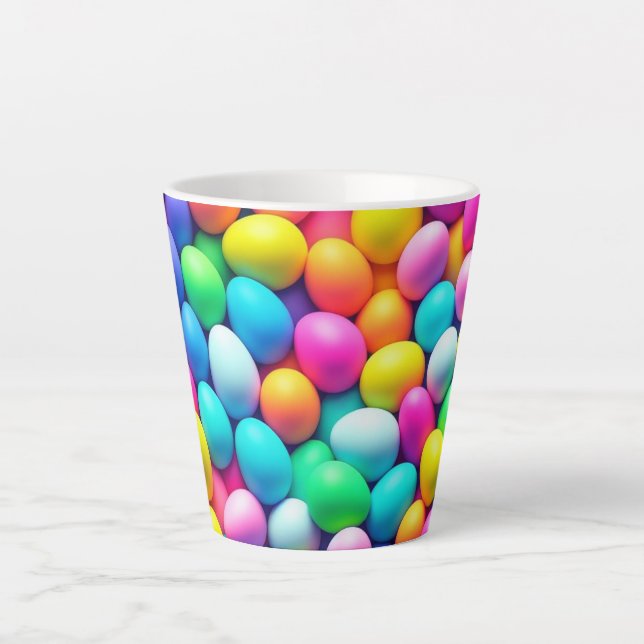 Brightly colored Easter Egg/Spring  Latte Mug (Front)