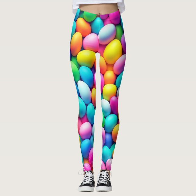 Brightly colored Easter Egg/Spring  Leggings (Front)