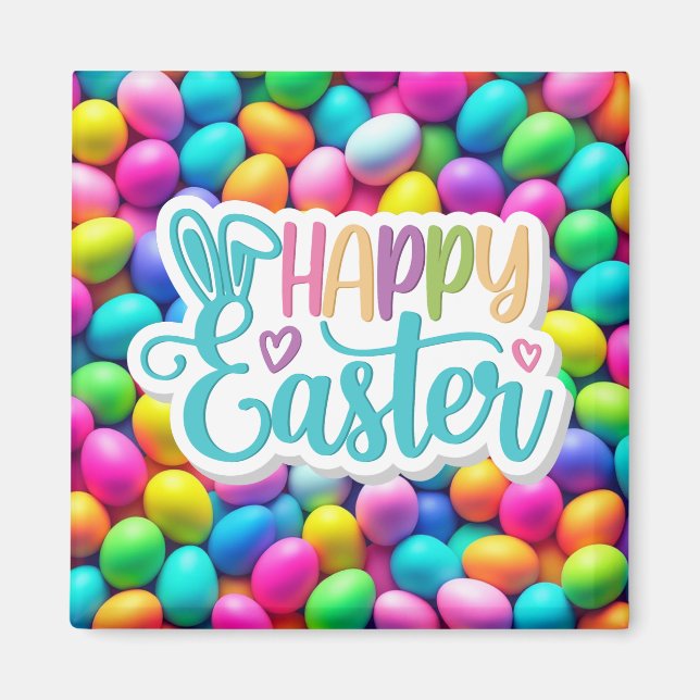 Brightly colored Easter Egg/Spring  Magnet (Front)