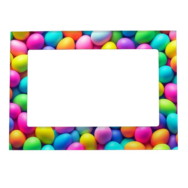 Brightly colored Easter Egg/Spring  Magnetic Frame (Front)