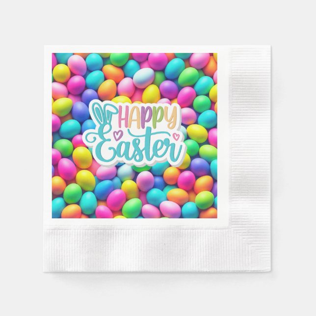 Brightly colored Easter Egg/Spring  Napkins (Front)
