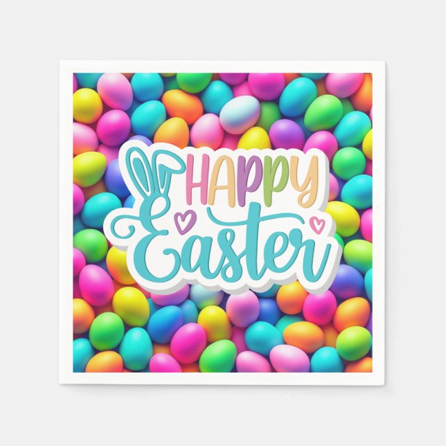 Brightly colored Easter Egg/Spring  Napkins (Front)