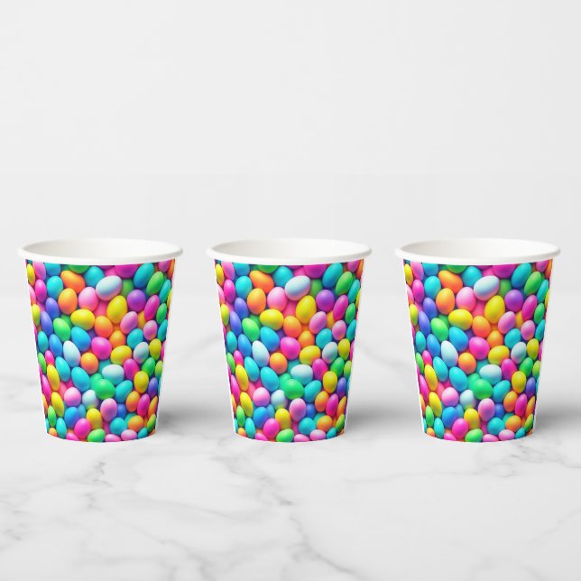 Brightly colored Easter Egg/Spring  Paper Cups (Multi)