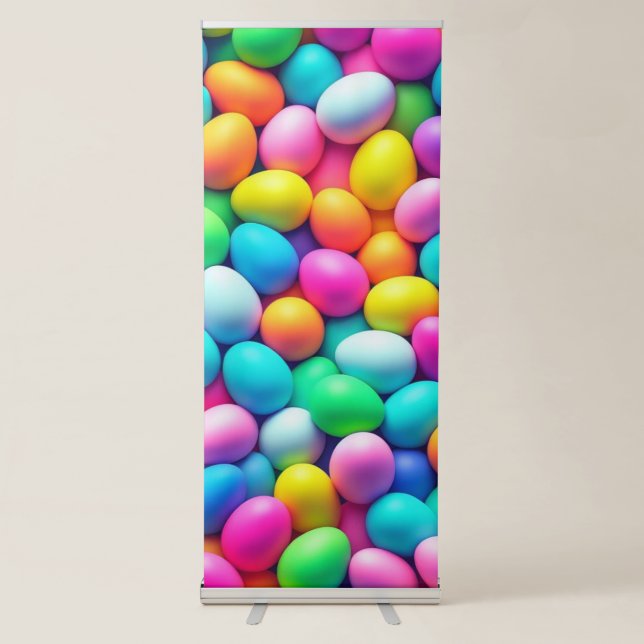 Brightly colored Easter Egg/Spring  Retractable Banner (Front)