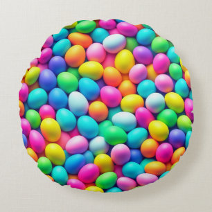 Brightly colored Easter Egg/Spring  Round Pillow