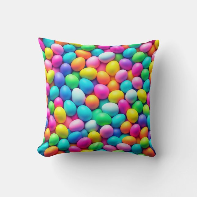 Brightly colored Easter Egg/Spring  Throw Pillow (Front)