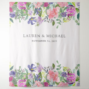 Brightly Colored Floral   Photo Booth Prop Tapestry