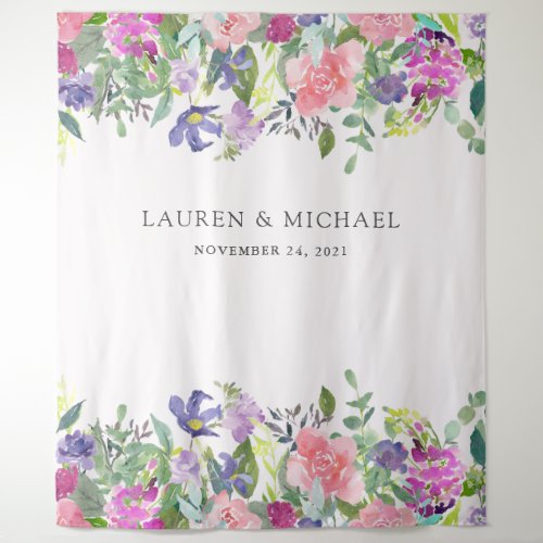 Brightly Colored Floral  Photo Booth Prop Tapestry