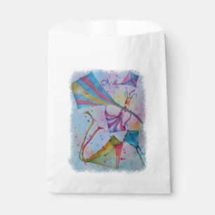 BRIGHTLY COLORED FLYING KITES THANK YOU FAVOR BAG