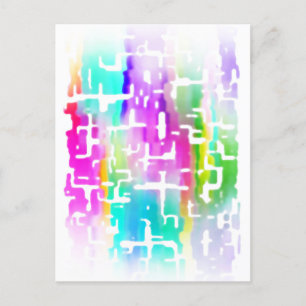 Brightly Colored Funky Cool Abstract Postcard