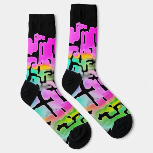 Brightly Colored Funky Cool Abstract  Socks