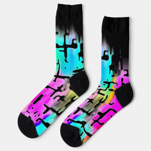 Brightly Colored Funky Cool Abstract  Socks