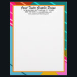 Brightly Colored Geometric Graphic Design Letterhead<br><div class="desc">A brightly colored geometric border makes an outstanding and modern letterhead for a graphic designer.  Eye-catching and professional.</div>