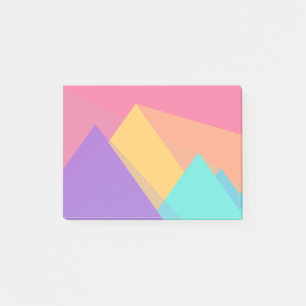 Brightly Colored Geometric Triangles and Pyramids Post-it Notes