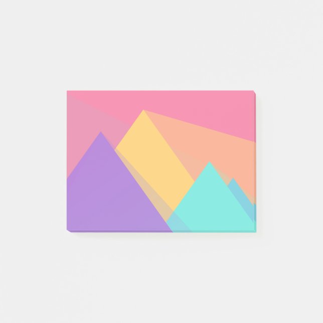 Brightly Colored Geometric Triangles and Pyramids Post-it Notes (Front)