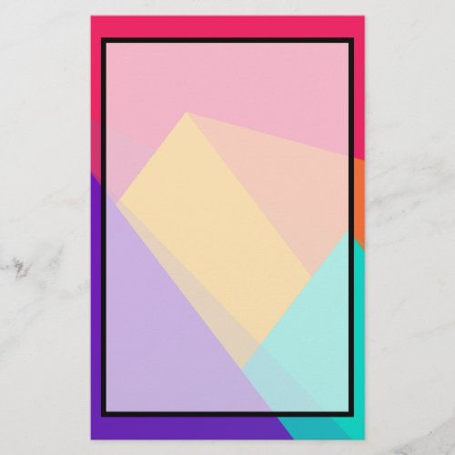 Brightly Colored Geometric Triangles and Pyramids Stationery