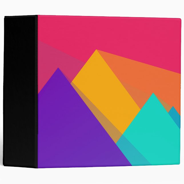 Brightly Colored Geometric Triangles and Shapes Binder (Front/Spine)