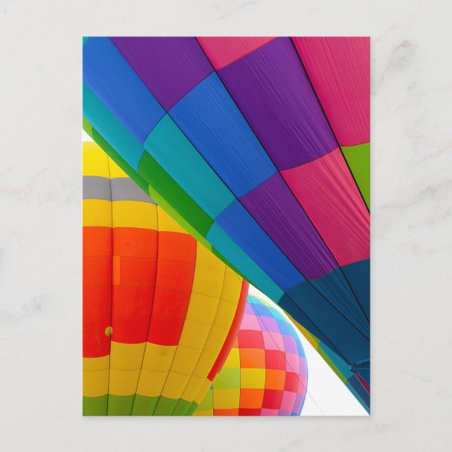 Brightly colored hot air balloons postcard (Front)