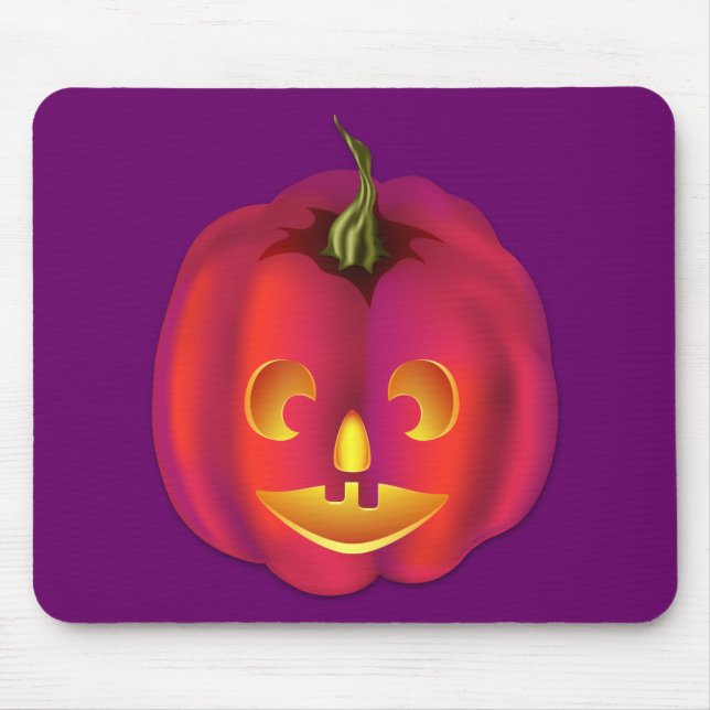 Brightly Colored Jack-O-Lantern Halloween Mouse Pad (Front)