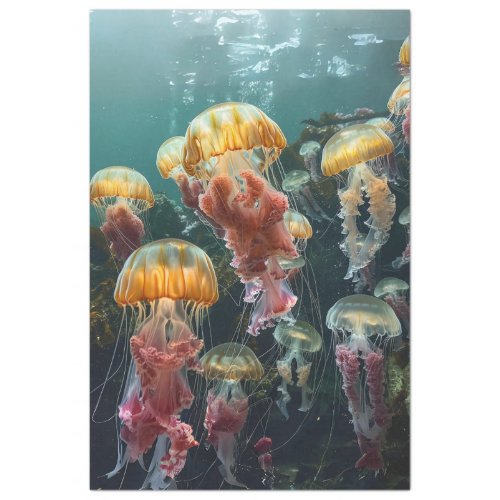 Brightly Colored Jellyfish Decoupage Tissue Paper