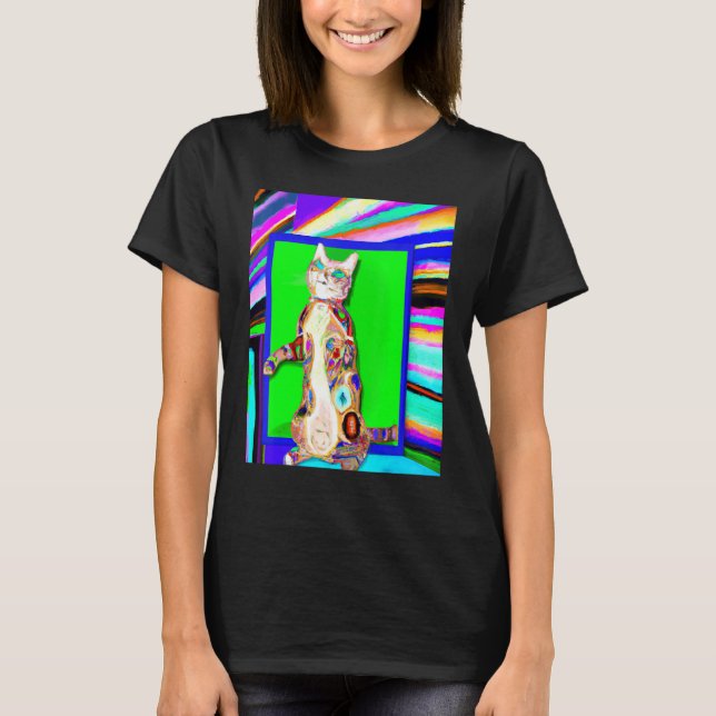 Brightly colored kitten cat meme T-Shirt (Front)